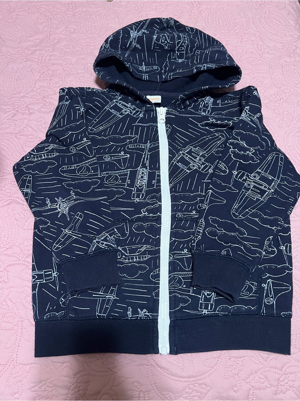 Gymboree xs4 Toddler Navy Airplane Zip-Up Hoodie